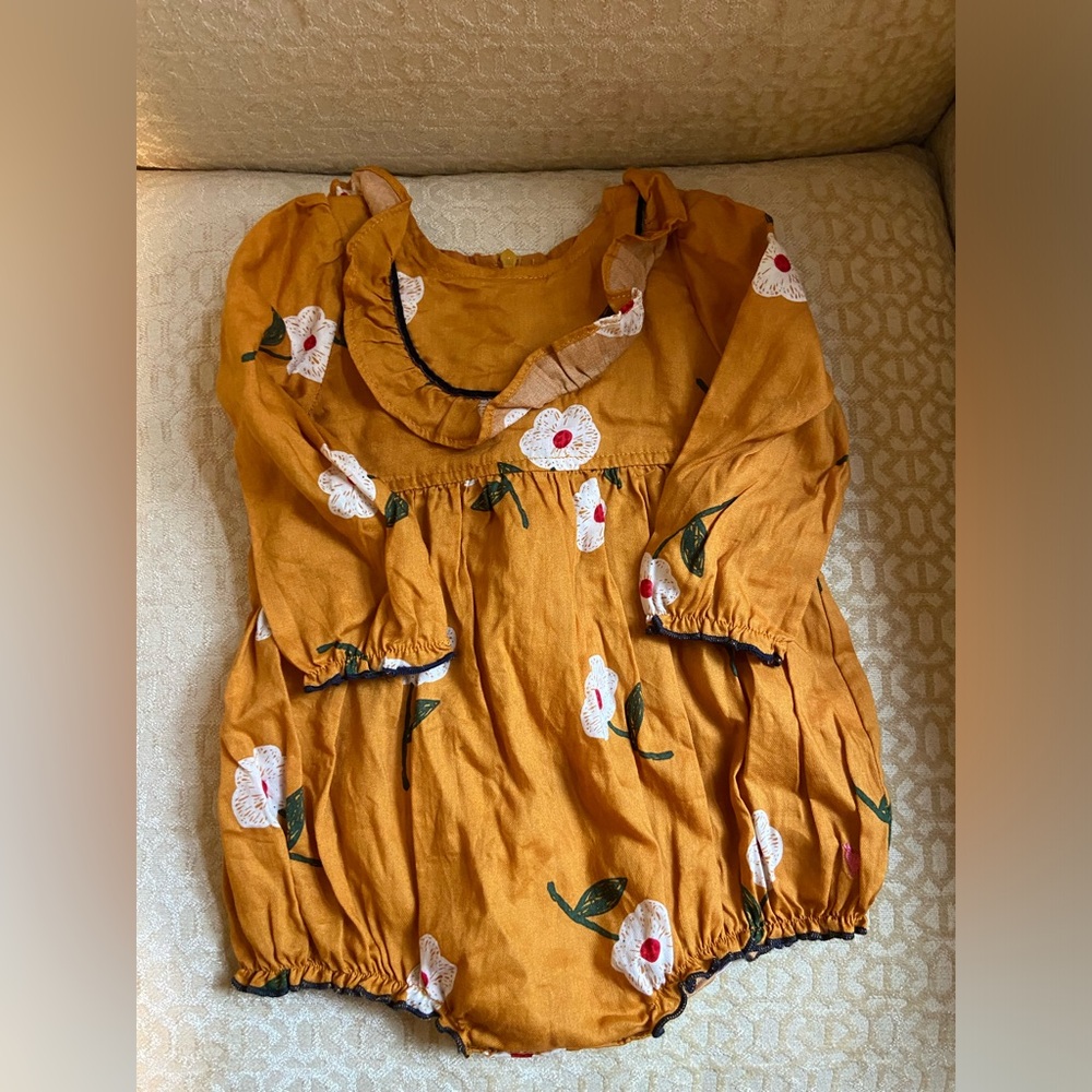 Pink Chicken Floral Bubble 6/12M